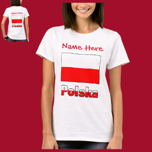 Polska und Polnische Flagge Rot Personalisierung T-Shirt