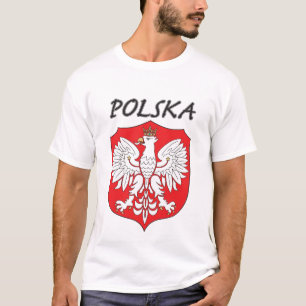Polska weißes Eagle auf Schild T-Shirt