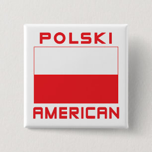 Polski American Flag Button