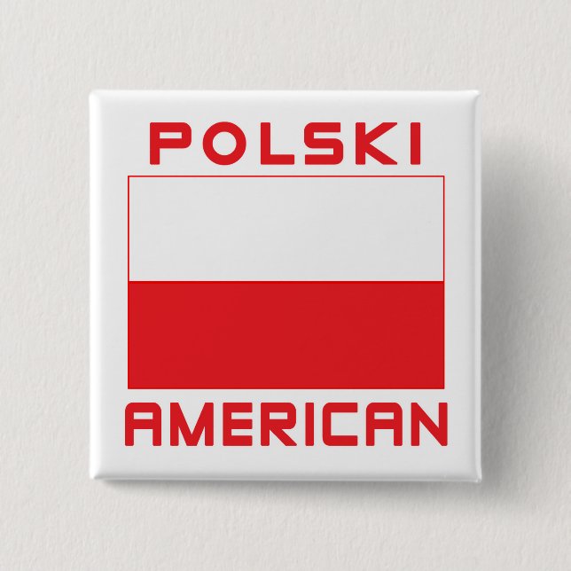 Polski American Flag Button (Vorderseite)