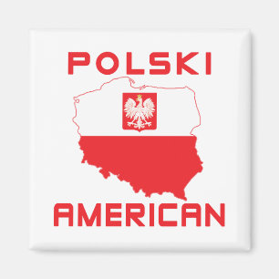 Polski American Map Magnet