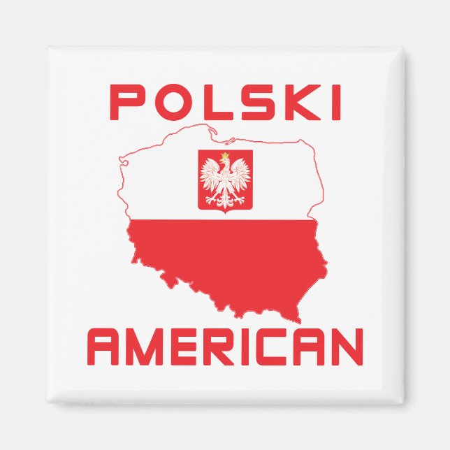 Polski American Map Magnet (Vorne)