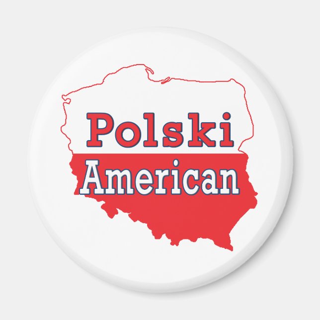 Polski American Map Magnet (Vorne)
