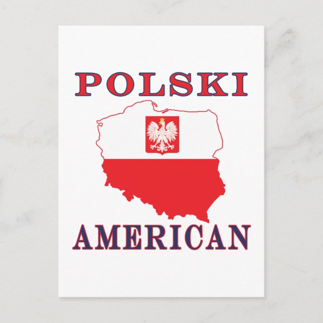 Polski American Map Postkarte (Vorderseite)