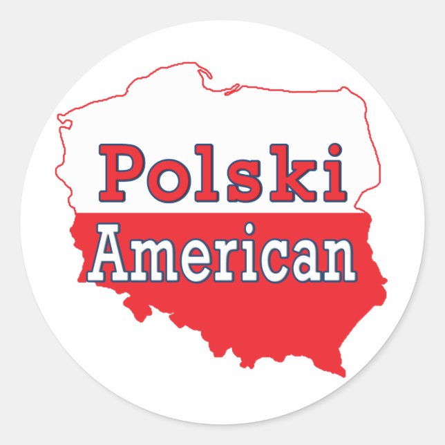 Polski American Map Runder Aufkleber (Vorderseite)
