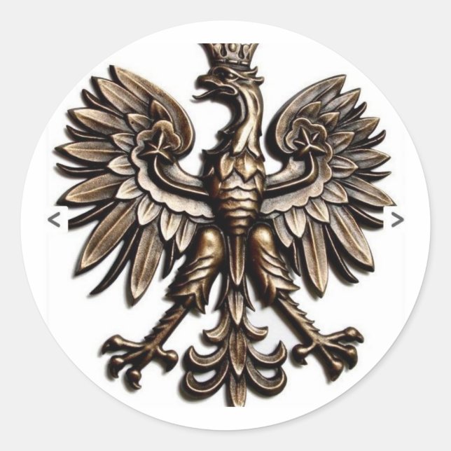 Polski orzelek runder aufkleber (Vorderseite)