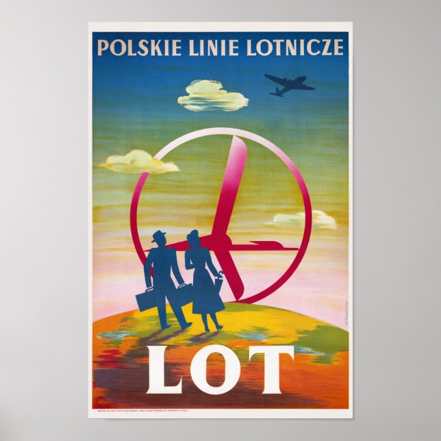 Polskie Linie Lotnicze LOT Vintage Poster (Vorne)