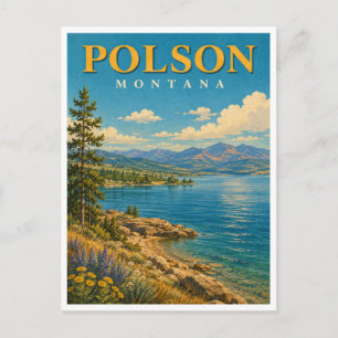 Polson Montana Flathead Lake GeoSaga Postkarte