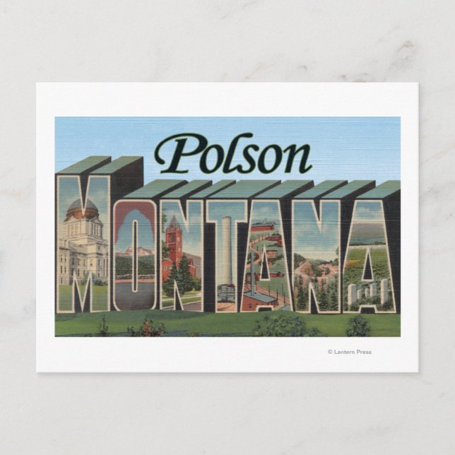 Polson, Montana Postkarte (Vorderseite)