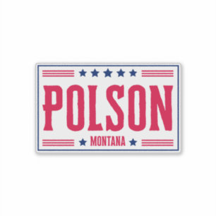 POLSON MONTANA - Stars und Streifen Aufkleber