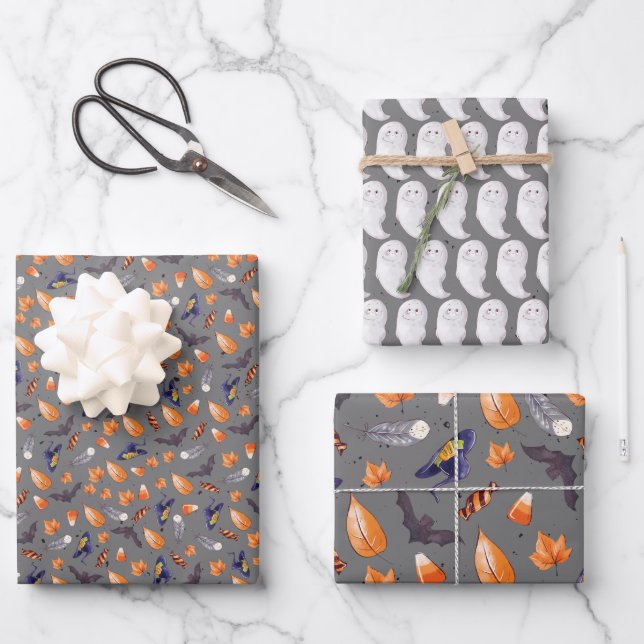 Polsterpapier für die Wandbekleidung von Halloween Geschenkpapier Set (Vorderseite)
