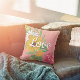 Polterabend Chic Rose Blume Pink Gold Glitzer Kissen