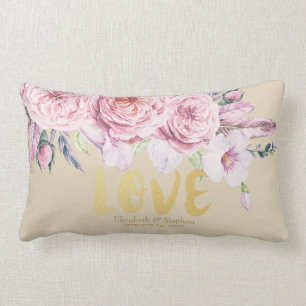 Polterabend Chic Watercolor Boho Blumenzauber Lendenkissen