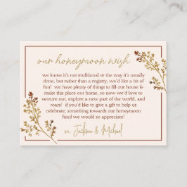 Polterabend des Neutral Fall Foliage Honeymoon Fun Begleitkarte