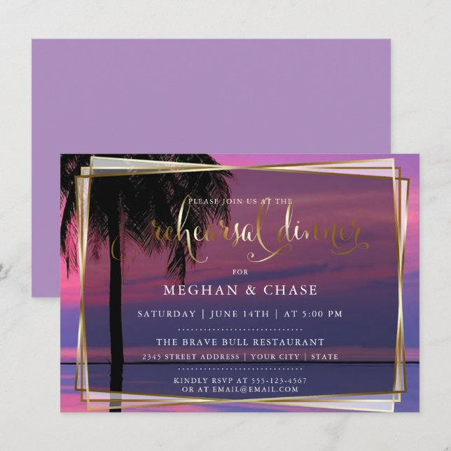 Polterabend | Exotic Tropical Night Einladung (Vorne/Hinten)