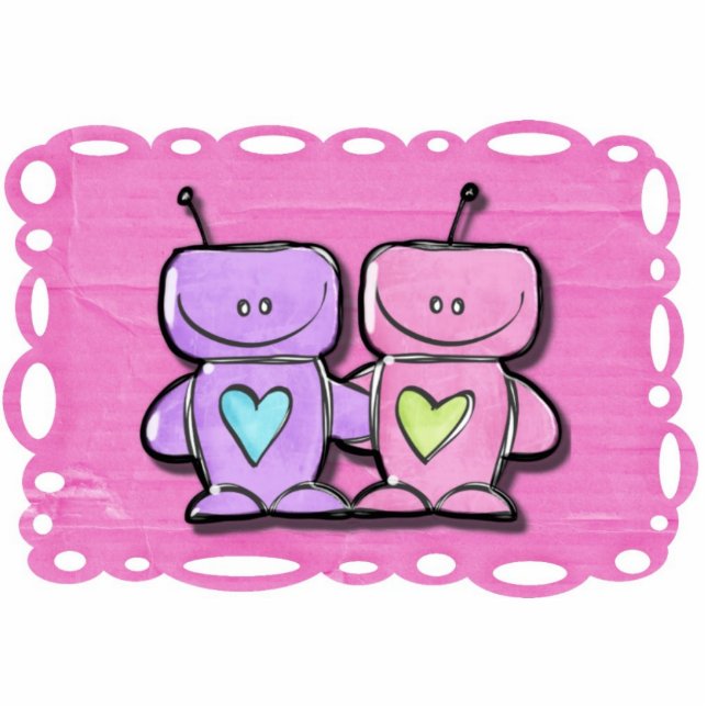 Polterabend für Acrylroboter Freistehende Fotoskulptur (Vorne)