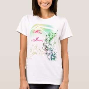 Polterabend Party Blume Art Individuelle Name T-Shirt