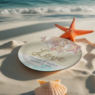 Polterabend Summer Sea Beach Starfish Muschel Pappteller