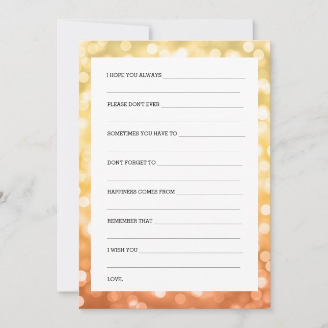 Polterabend wünscht Herbst/Herbst-Glitzer-Lichter Einladung (Vorderseite)