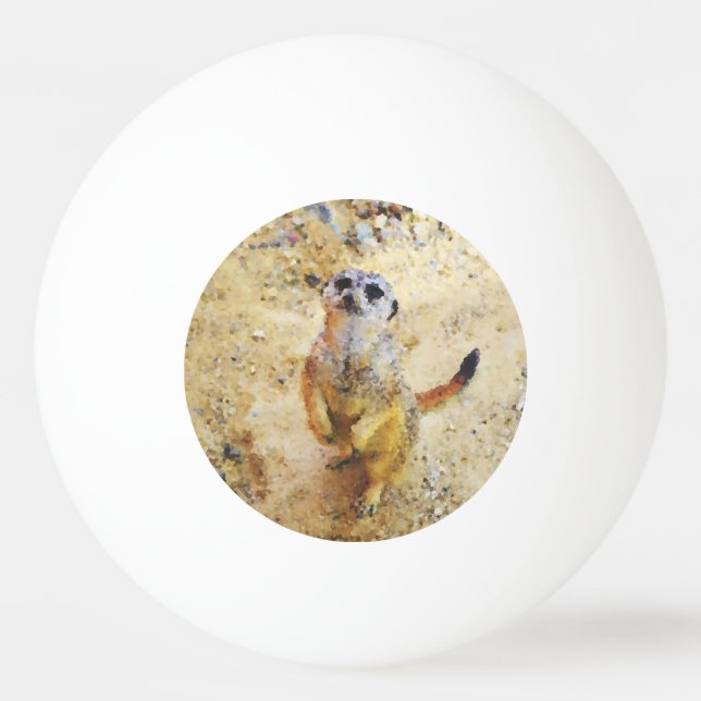 Poly Animals - Meerkat Tischtennisball (Vorderseite)