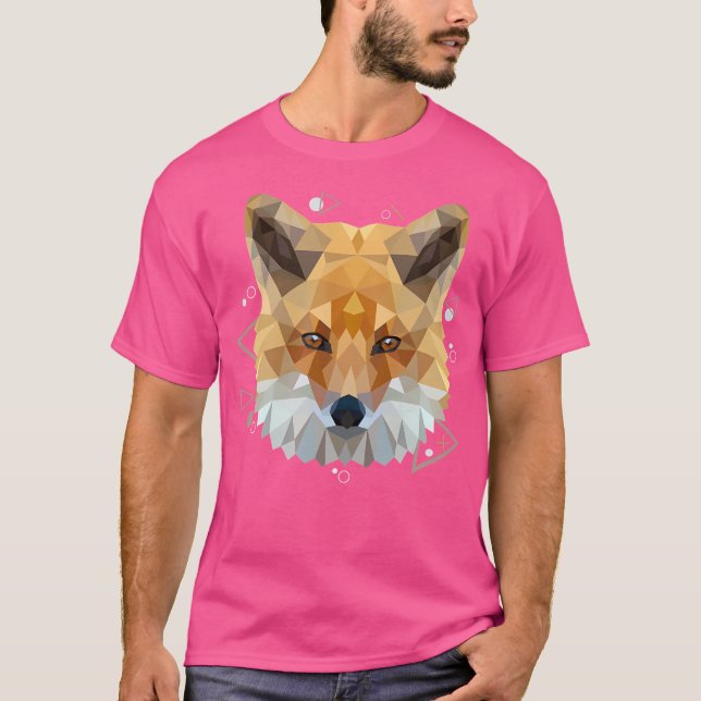 Poly Art Fox Motif für Fox Lover T-Shirt (Vorderseite)