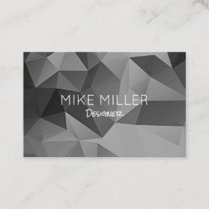 Poly Geometric Angles Gray Modern Cool Visitenkarte
