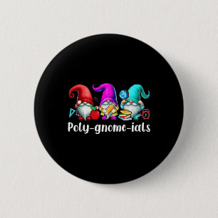 Poly-gnom-iale Drei Gnome Lustiger Lehrer Mathema Button