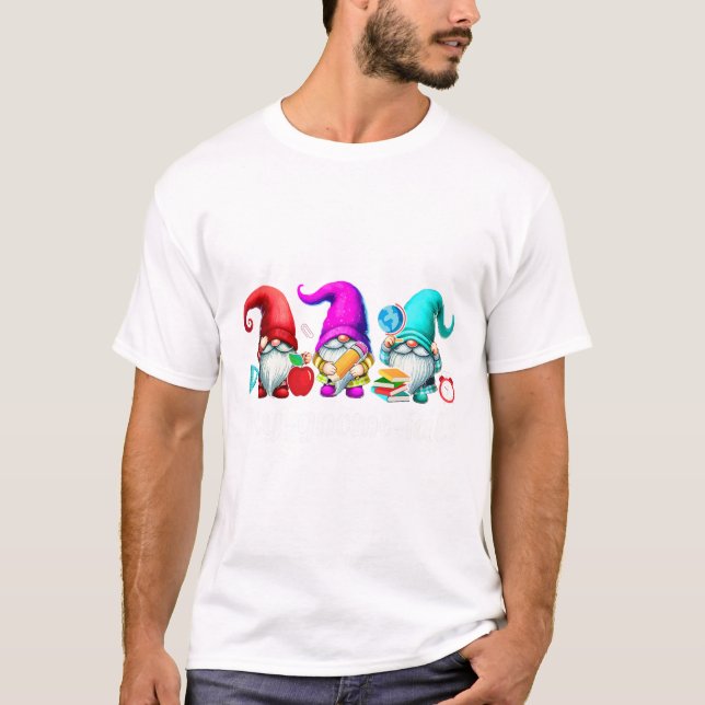 Poly-gnome-ials Three Gnomes Funny Teacher Mathema T-Shirt (Vorderseite)