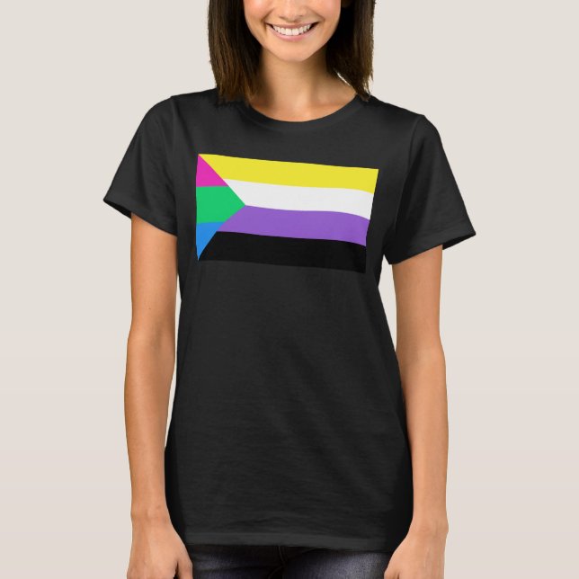 Poly Nonbinäre Flaggenfarben LGBT T-Shirt (Vorderseite)
