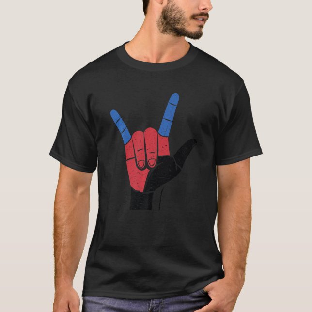 Polyamorie-Stolzflagge-Handzeichen polyamorös   T-Shirt (Vorderseite)