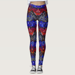 Polyamorischer Drachendamast in den Farben der Fla Leggings