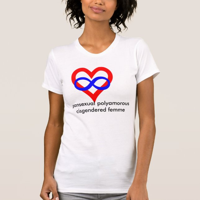 Polyamorous pansexual cisgendered femme T-Shirt (Vorderseite)