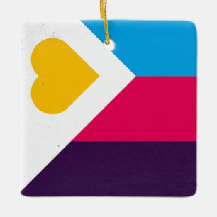 Polyamory-Dreifarbenflagge  Keramikornament