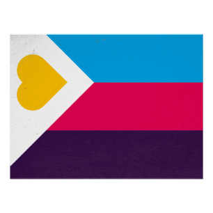 Polyamory-Dreifarbenflagge Poster