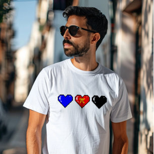Polyamory Flag Pixel Herz T-Shirt