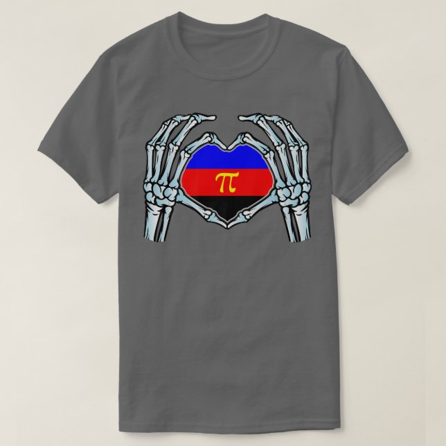 Polyamory Gay Skeleton seual Identity Nonbinary T-Shirt (Design vorne)