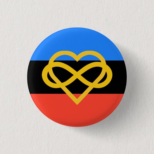 Polyamory Pride Button (Infinity Heart) (Vorderseite)