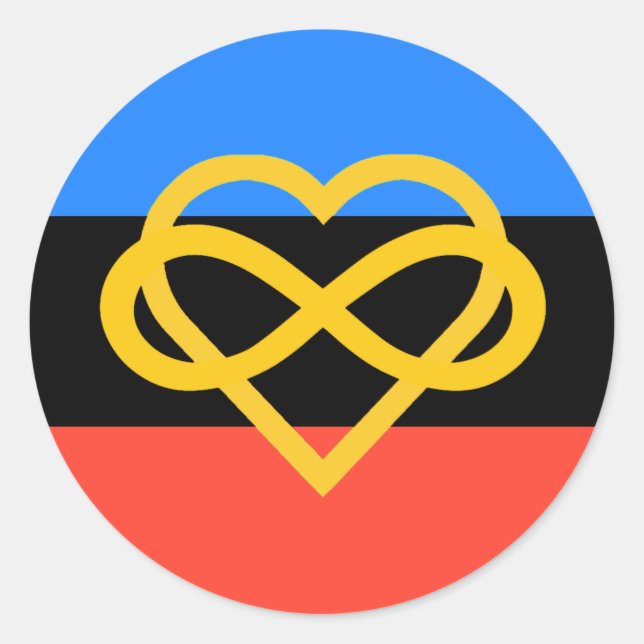 Polyamory-Pride-Circle-Aufkleber (Endlosherz) Runder Aufkleber (Vorderseite)