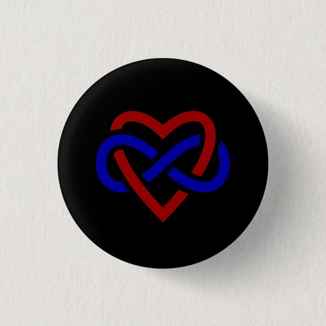 Polyamory Stolz-Unendlichkeits-Herz  Button (Vorderseite)