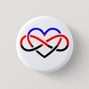 Polyamory Unendlichkeits-Herz-Knopf-Button Button