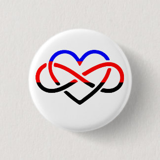 Polyamory Unendlichkeits-Herz-Knopf-Button Button