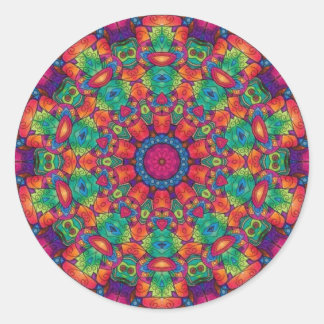 Polychrome Maze Mandala Runder Aufkleber