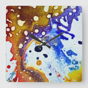Polychromoptik #1B von Michael Moffa Quadratische Wanduhr