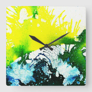 Polychromoptik #2A von Michael Moffa Quadratische Wanduhr