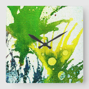 Polychromoptik #2B von Michael Moffa Quadratische Wanduhr