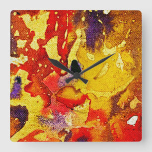 Polychromoptik #3 von Michael Moffa Quadratische Wanduhr