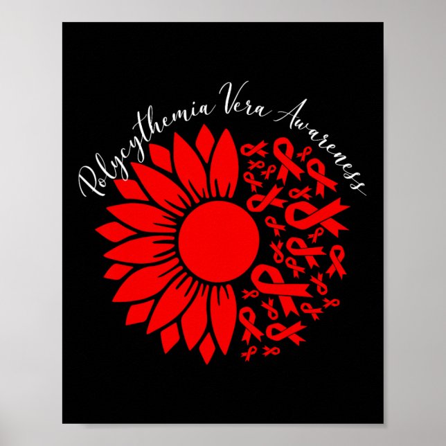 Polycythaemia Vera Bewusstsein Rote Sonnenblume Mp Poster (Vorne)
