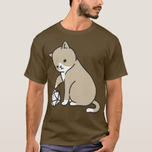 Polyedrische D20-Würfel und Katzen T-Shirt