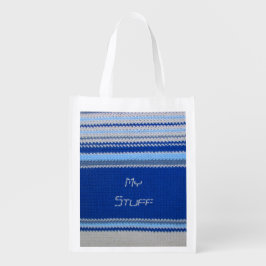 Polyester-Beutel - Blaue Streifen Wiederverwendbare Einkaufstasche