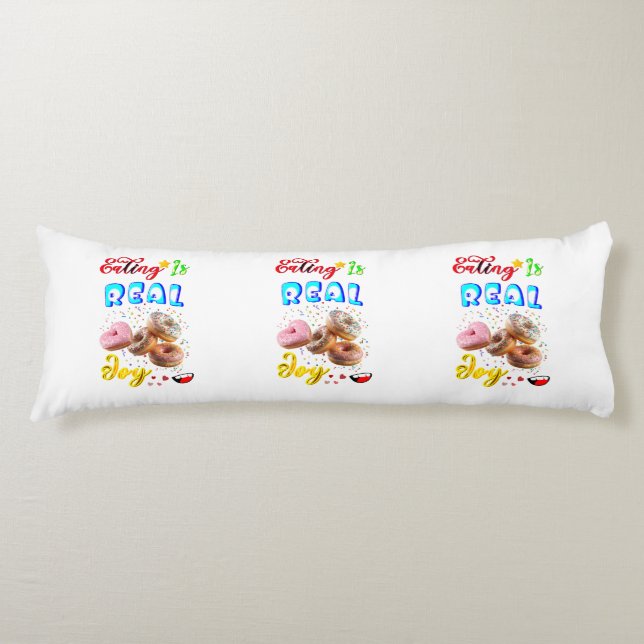 Polyester Essen Ist Wirkliche Freude Seitenschläferkissen (Vorderseite)